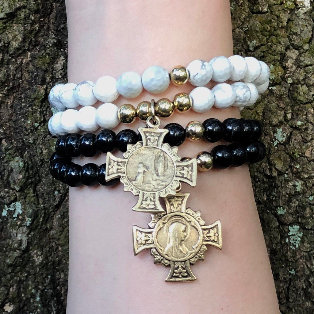 Our Lady of Lourdes Double Wrap (sold separately - image depicts both sides of the medal.) - SIMPLY SOFIA